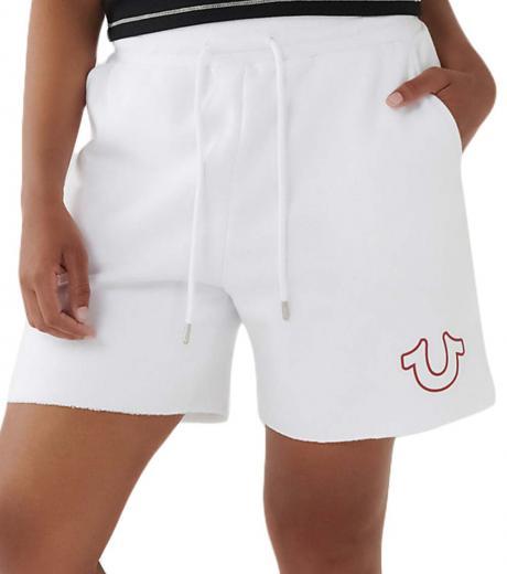 white logo shorts