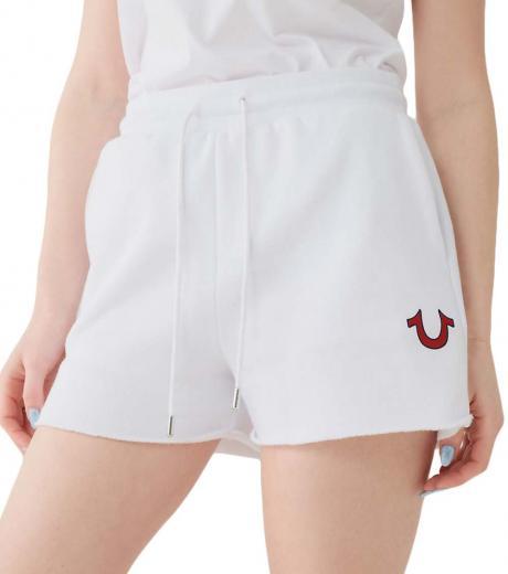 white logo sweat shorts
