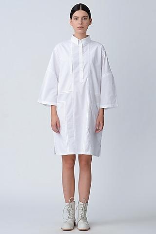 white patchwork cotton tunic