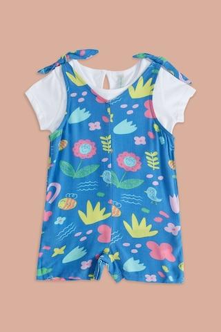 white print casual baby regular fit dungaree