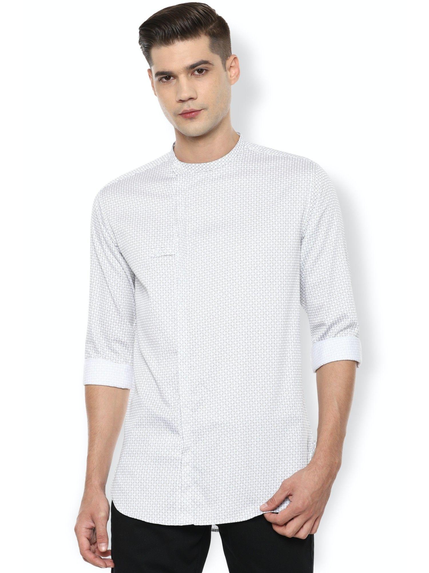 white printed casual shirt