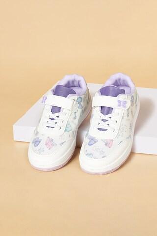 white printed glitter upper casual girls casual shoes
