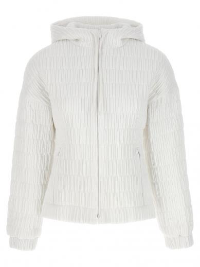 white quilted bomber jacket