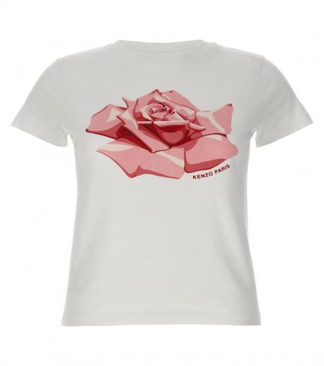 white rose print t-shirt