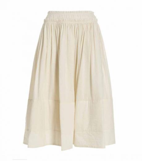 white rouched waist skirt