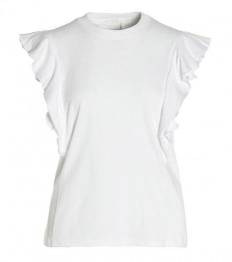 white ruffled t-shirt