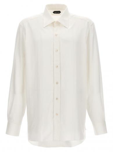 white silk  shirt