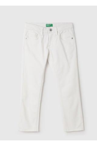 white solid full length casual boys slim fit trousers