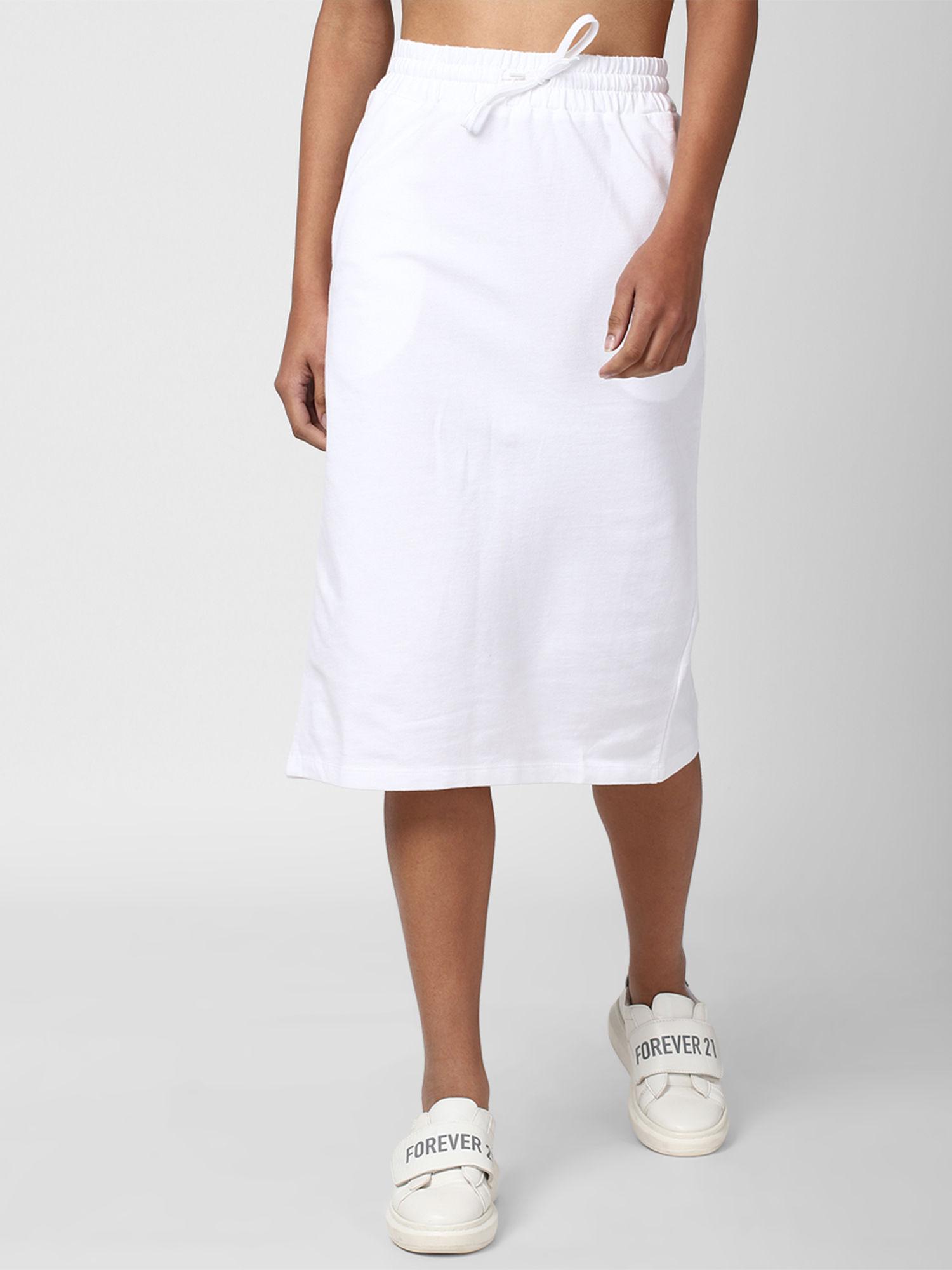 white solid skirt