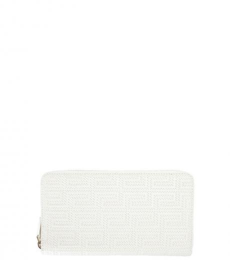 white textured wallet