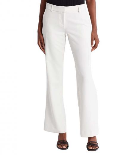 white twill cargo pocket pants