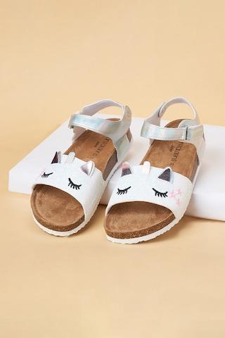 white unicorn casual girls sandals