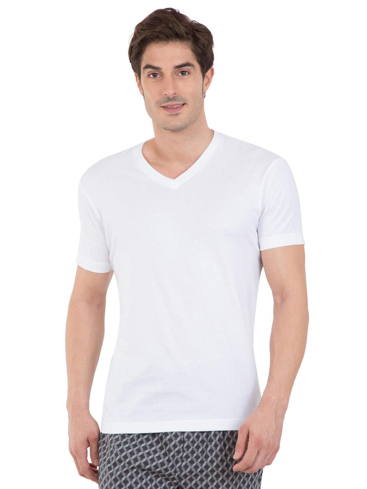 white v-neck t-shirt