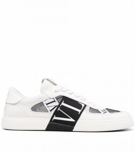 white vl7n leather sneakers