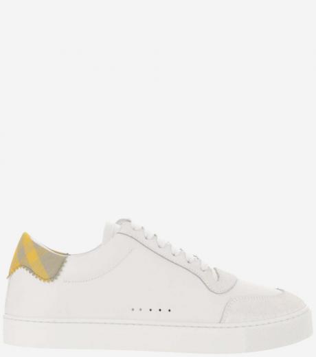 white white check pattern sneakers