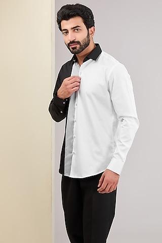 white & black cotton shirt