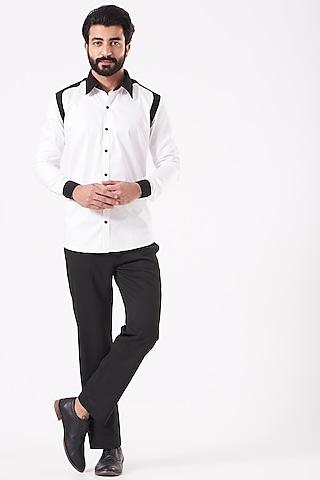 white & black giza cotton shirt