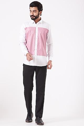 white & pink giza cotton shirt