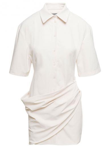 white  la robe camisa shirt dress