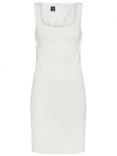 white  sleeveless dress