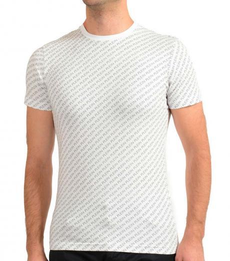 white all over logo print t-shirt