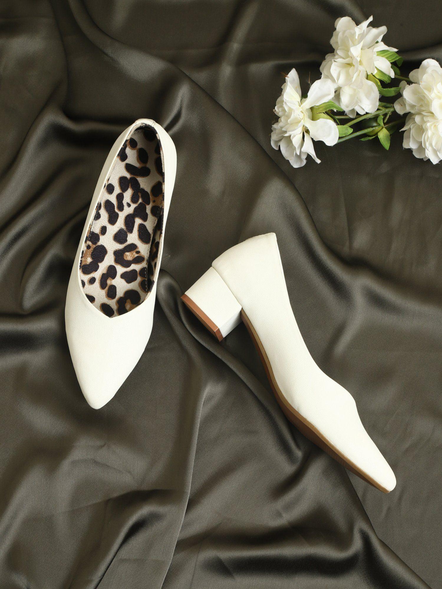 white animal print heels