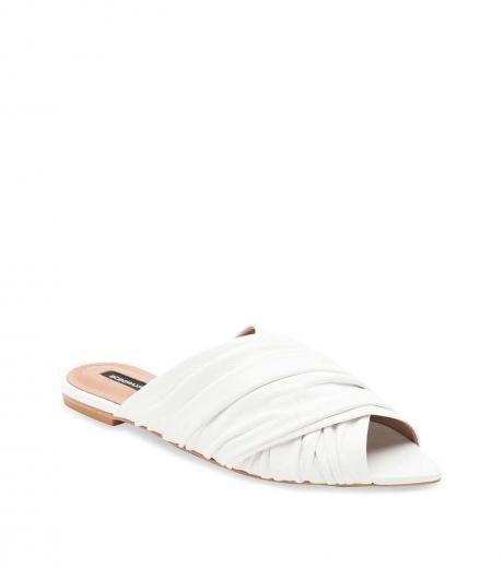 white arian leather flats
