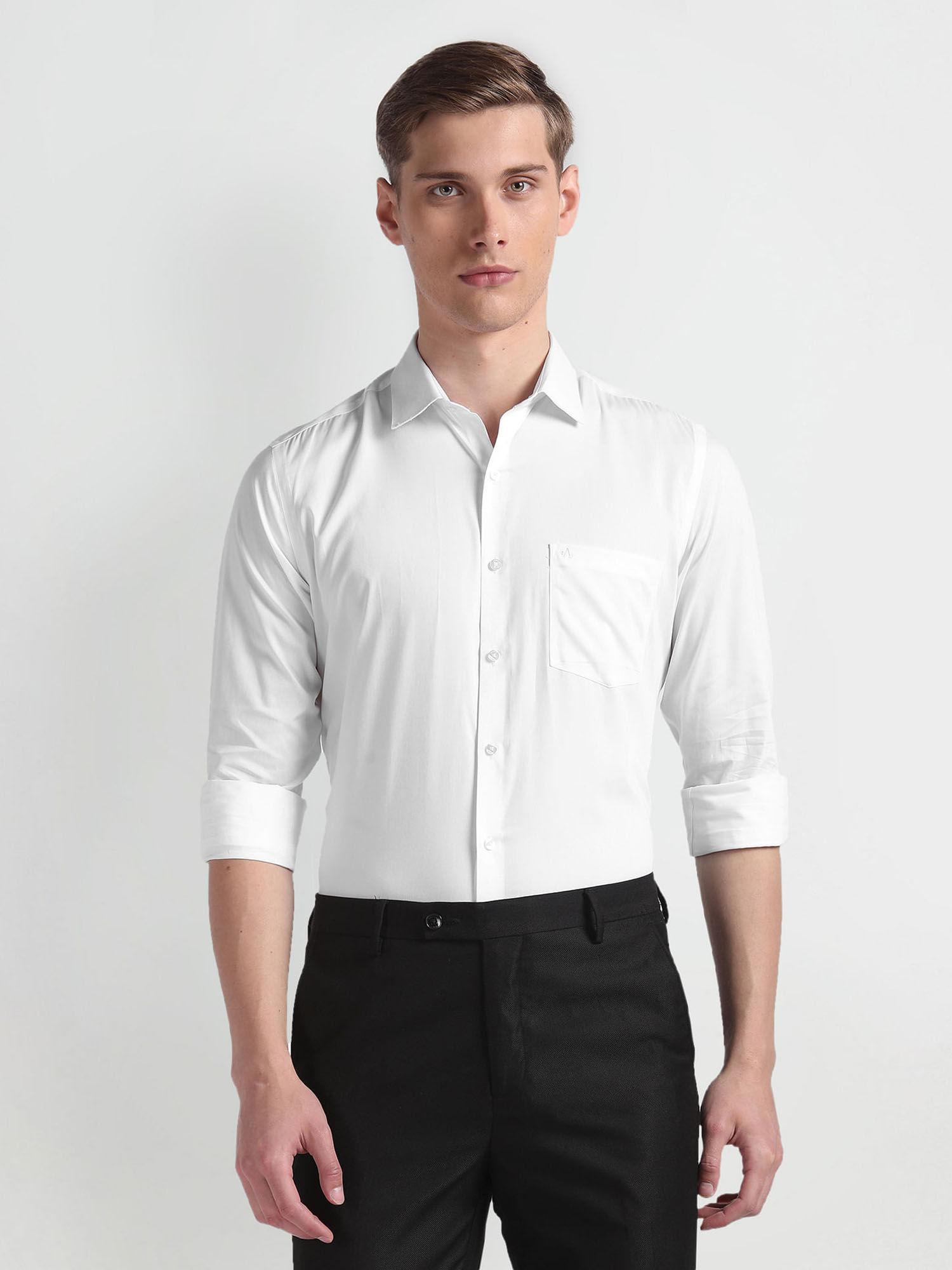 white auto press cotton formal shirt