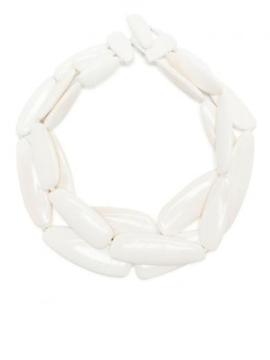 white beads necklace