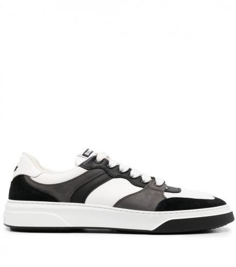 white black leather sneakers