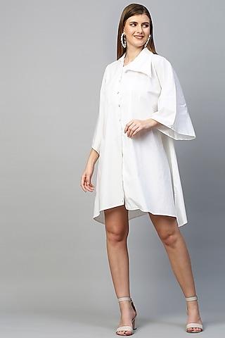 white blended dress