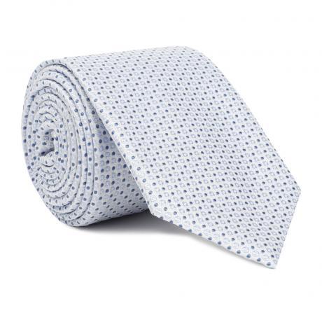 white blue polka dot tie