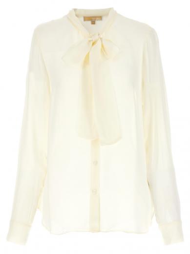 white bow blouse