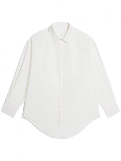 white boxy fit cotton shirt