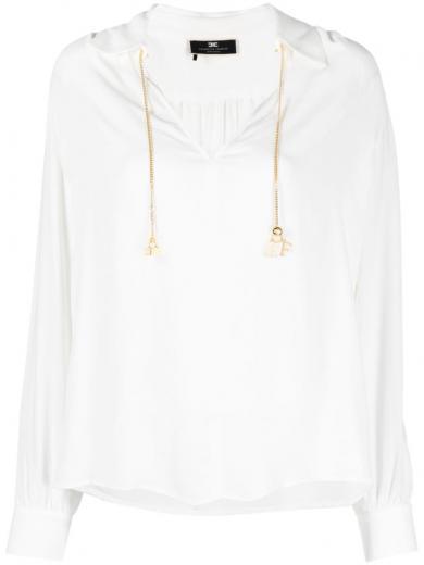 white chain details blouse