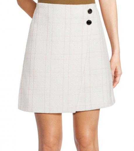 white checked asymmetrical mini skirt