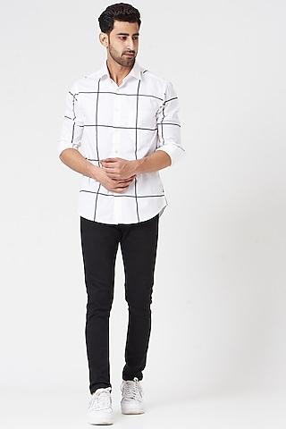 white checkered shirt