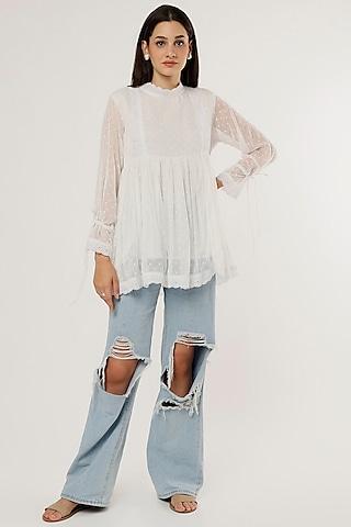 white chiffon top