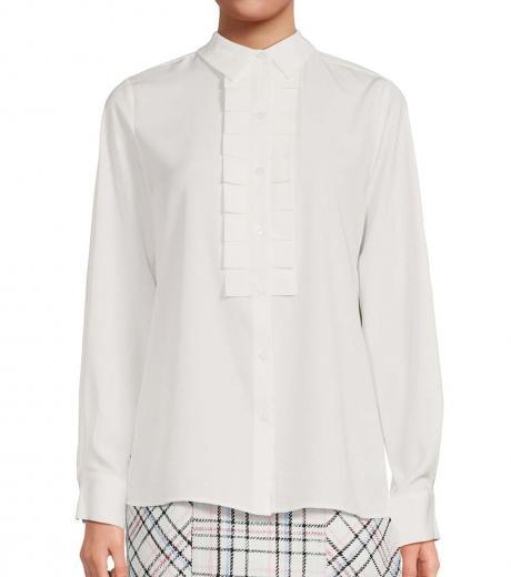 white classic fringe button down shirt