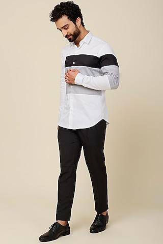 white color blocked shirt