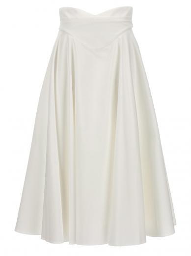 white corset midi skirt
