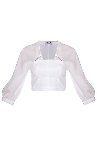 white corset panelled top