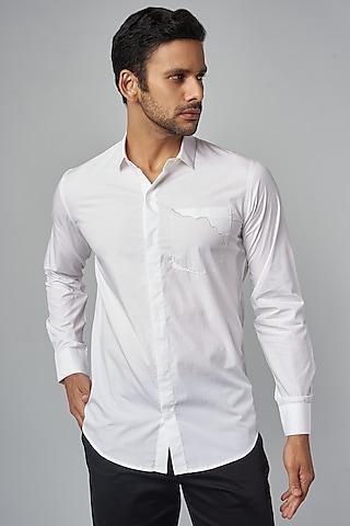 white cotton & silk shirt