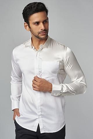 white cotton & silk shirt