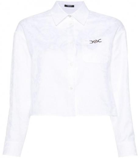 white cotton cropped shirt