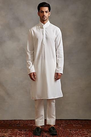 white cotton flex banarasi kurta set