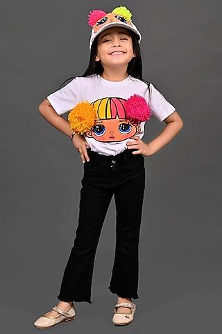 white cotton hand painted t-shirt for girls