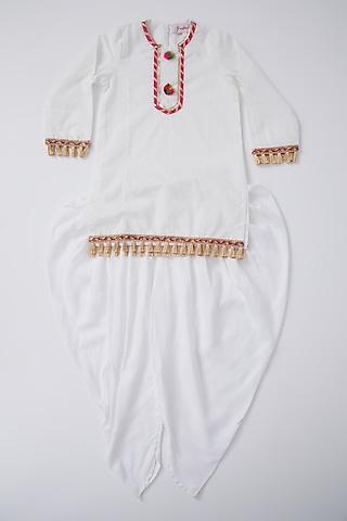 white cotton kurta set for girls