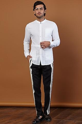 white cotton linen shirt