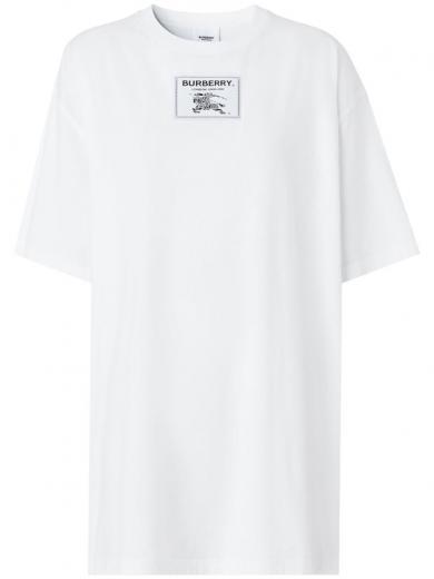 white cotton logo print t-shirt